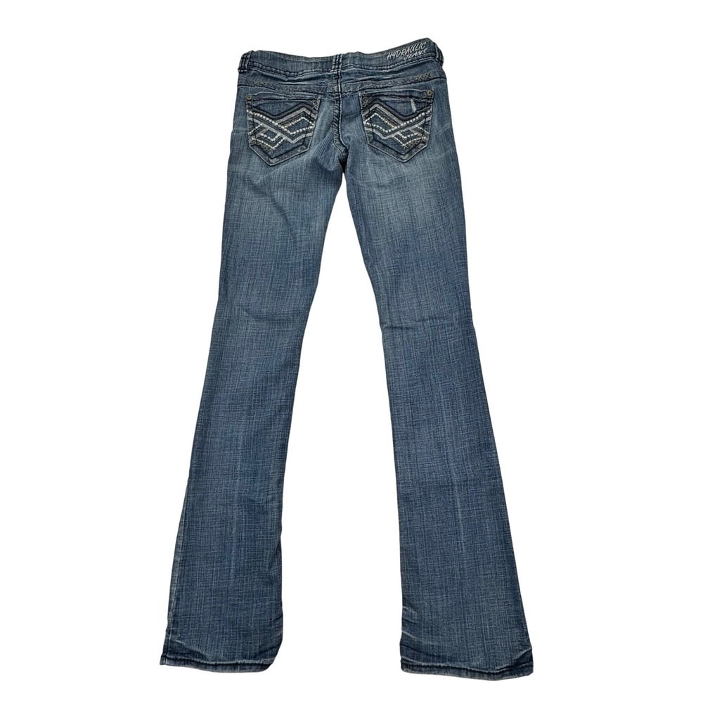 Hydraulic Bailey Micro Boot Jeans Womens 3/4 Blue Distressed Y2K Low Rise Denim